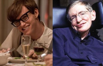 Eddie Redmayne portrayed Stephen Hawkings (right) in The Theory Of Everything